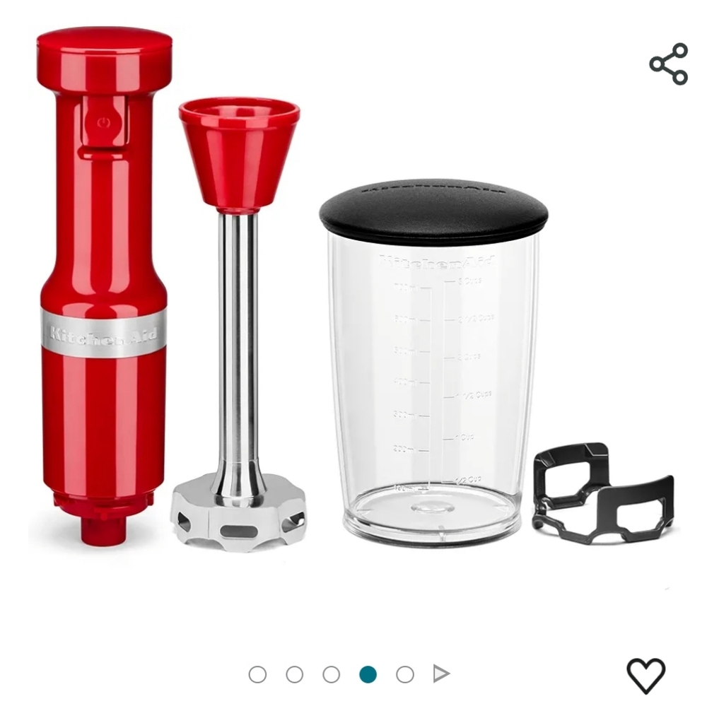 KitchenAid Variable Speed Corded Hand Blender, Empire Red - Picture 3 of 5